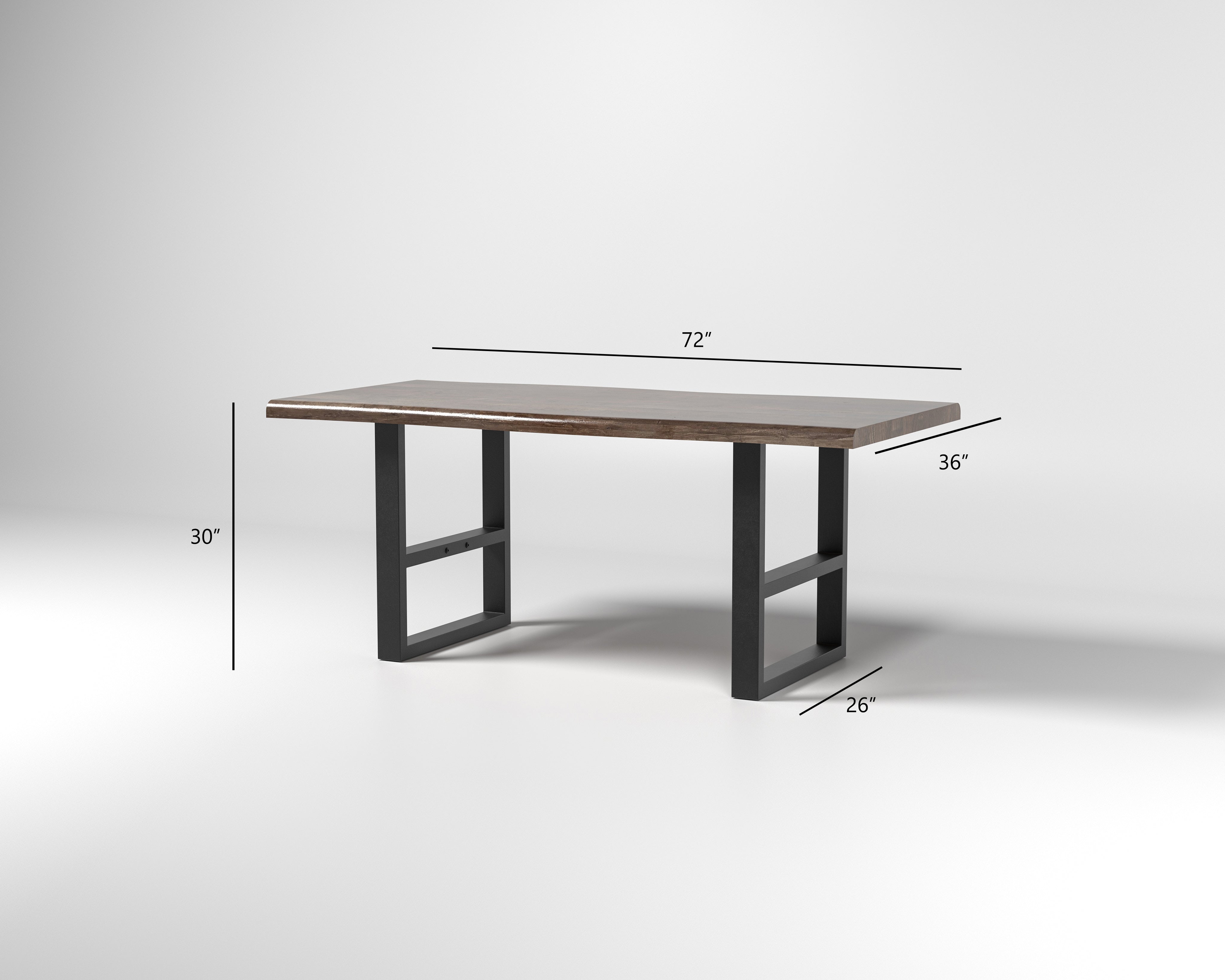 Nathan Acacia 72" Live Edge Dining Table - Tempest