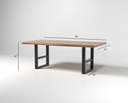 Nathan 84" Live Edge Dining Table - Honeycomb