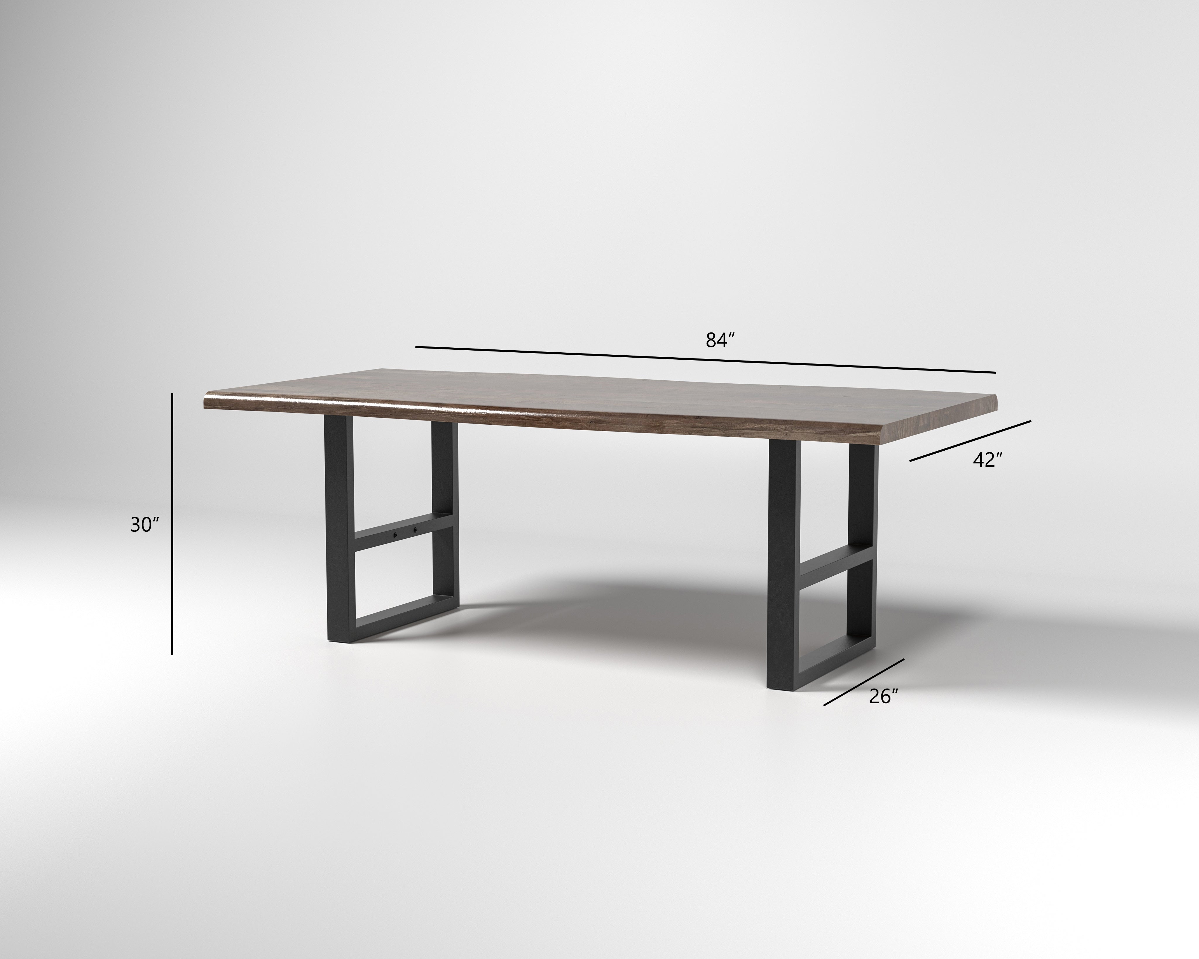Nathan 84" Live Edge Dining Table - Tempest