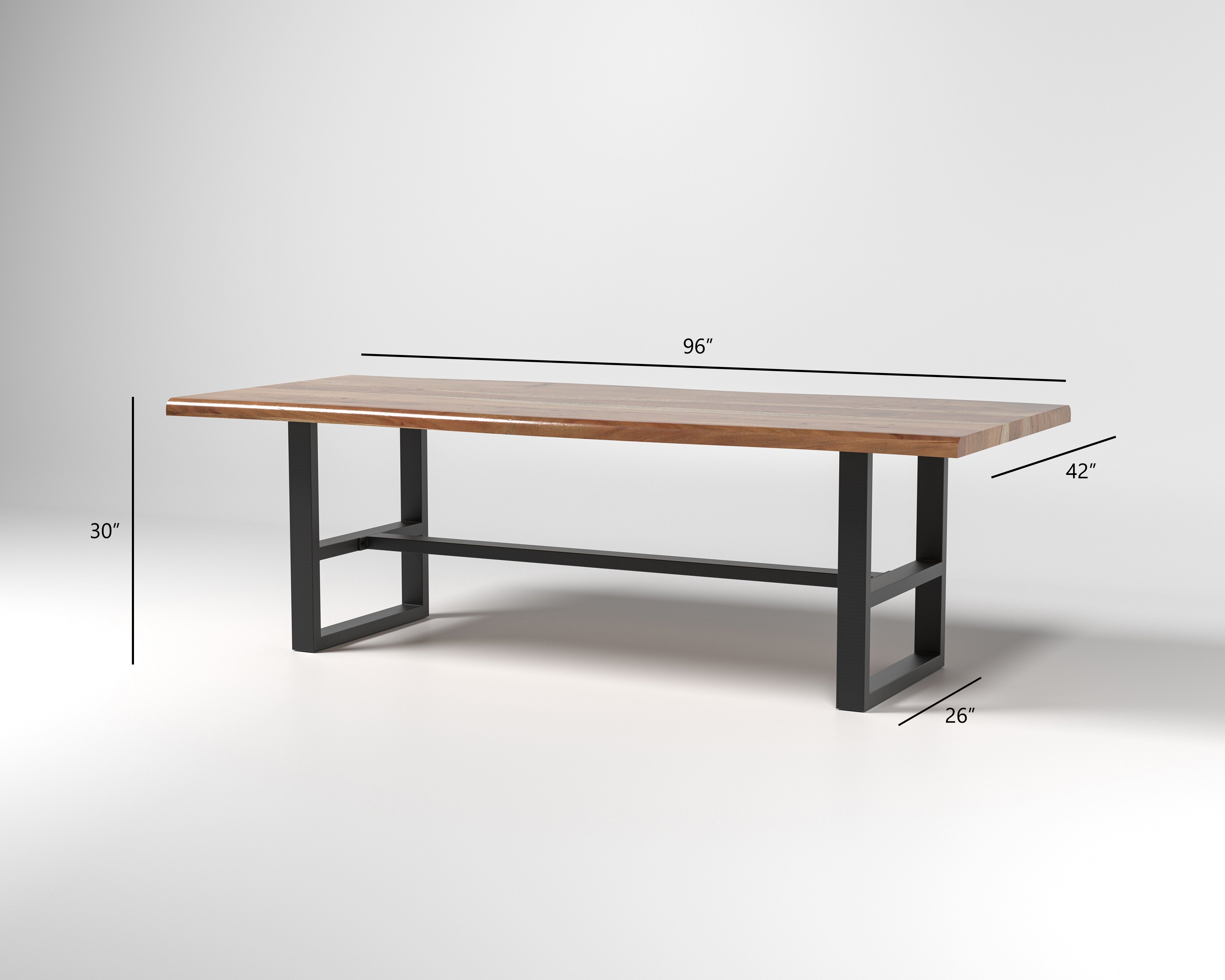 Nathan 96" Live Edge Dining Table - Honeycomb