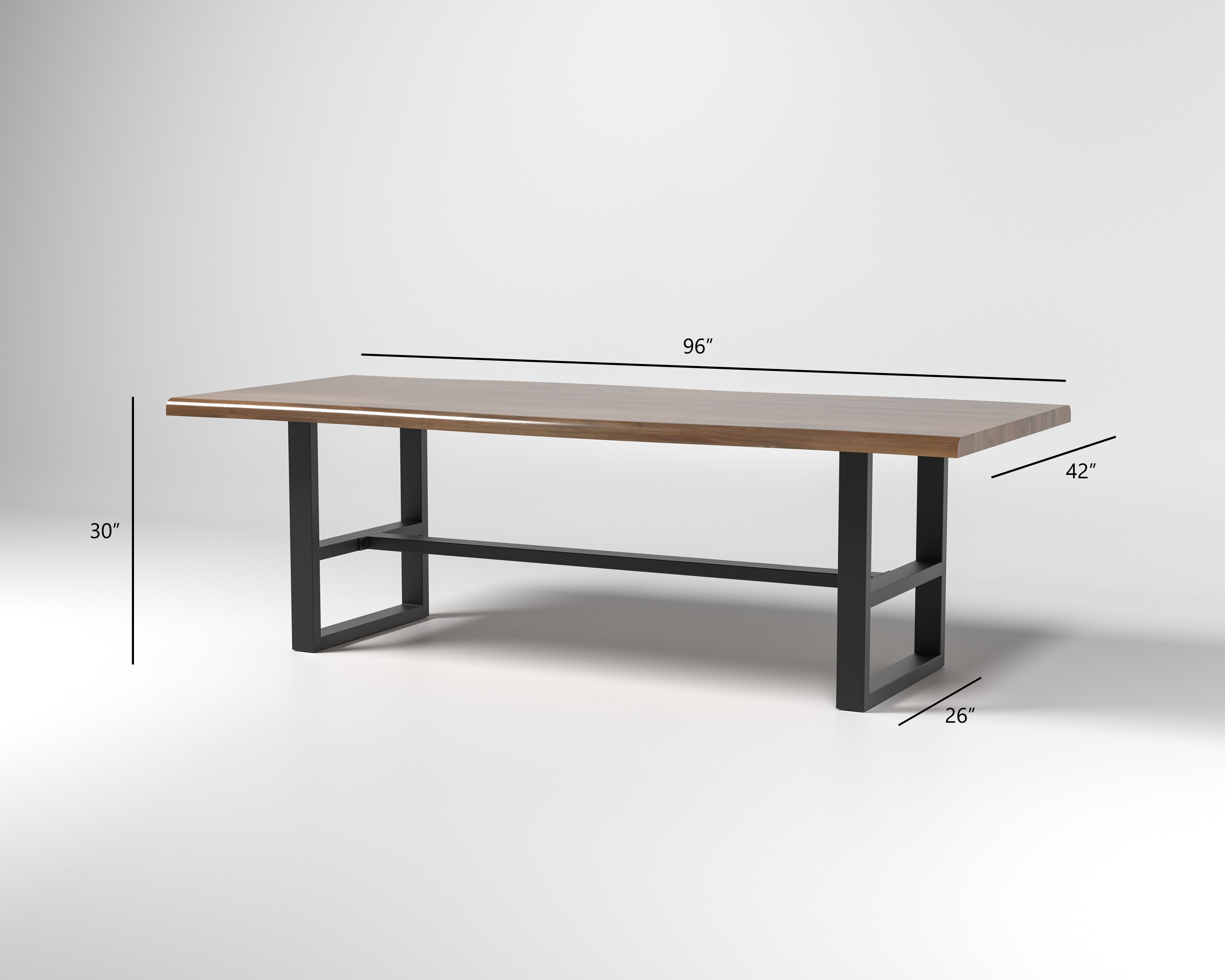 Nathan 96" Live Edge Dining Table - Woodland