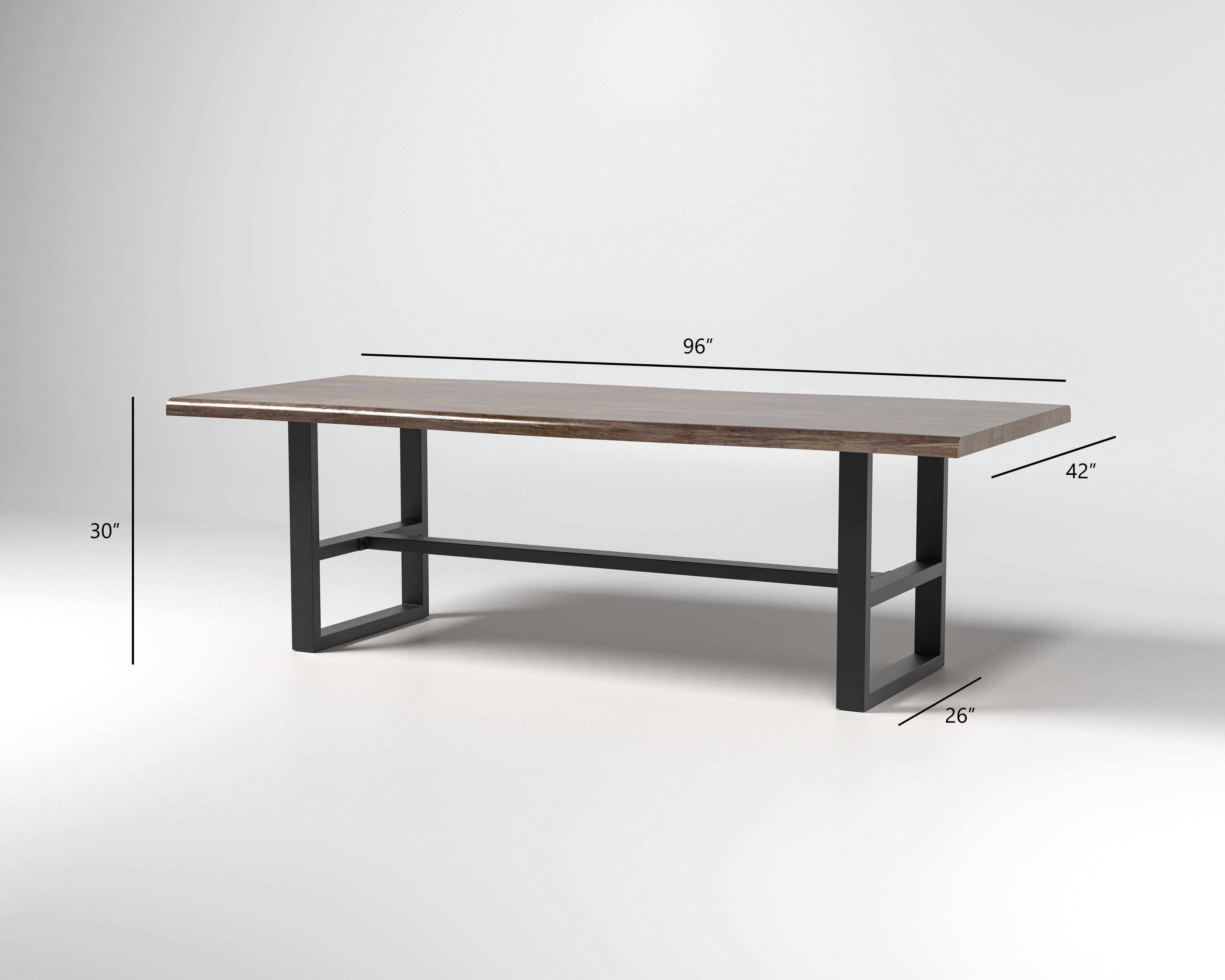 Nathan 96" Live Edge Dining Table - Tempest