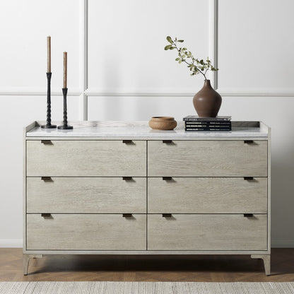Victor 60" 6 Drawer Dresser - Vintage White