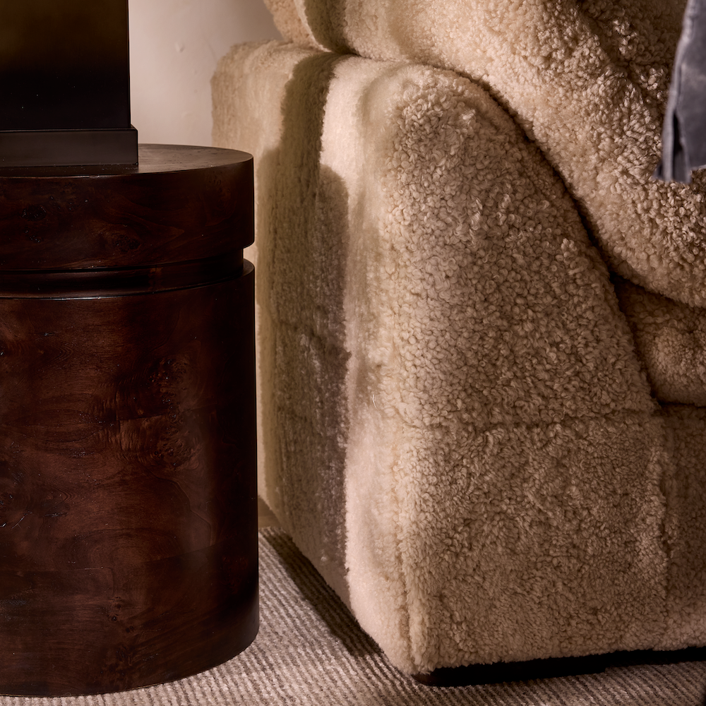 Cascade 18" End Table- Chocolate Burl