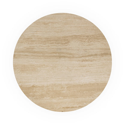 Wesley 40" Round Travertine Coffee Table - Tan