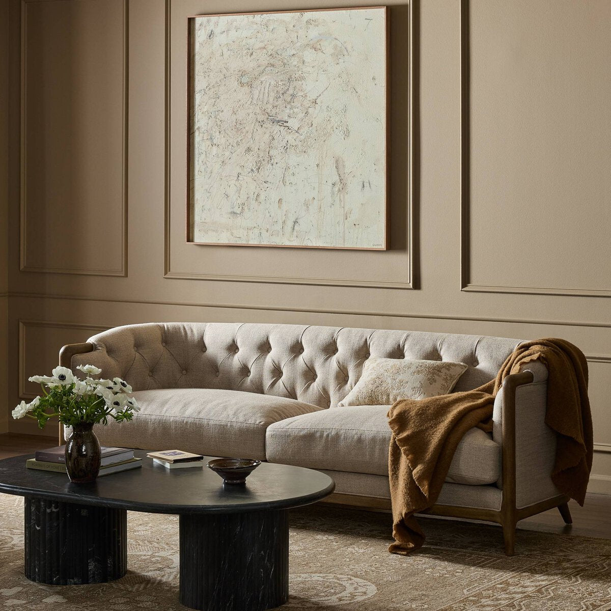 Worthington 90" Tufted Sofa - Performance Wheat