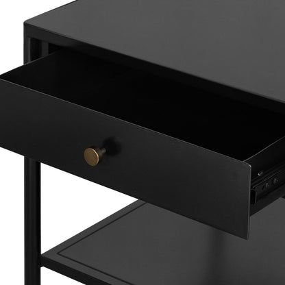 Ellington 22" End Table - Black Iron + Bronze