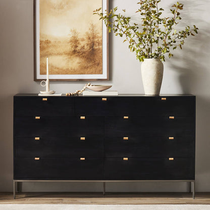 Marcel 70" 9 Drawer Dresser - Black Poplar