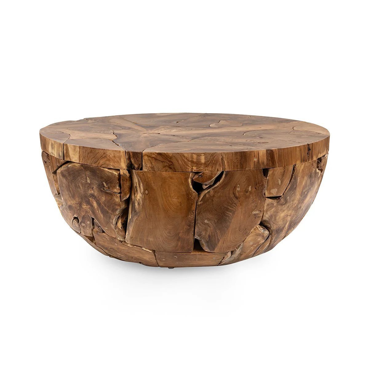 River 40" Round Coffee Table - Natural Teak