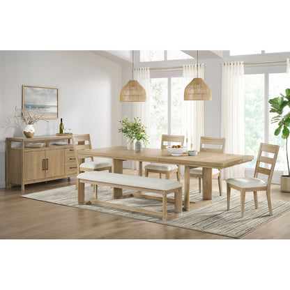 Simpsonville 20" Dining Chair - Amber Oak + Textured Cream Boucle