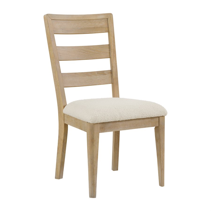 Simpsonville 20" Dining Chair - Amber Oak + Textured Cream Boucle