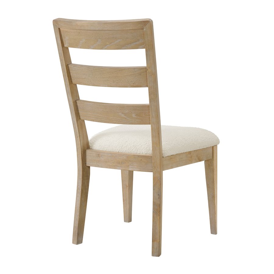 Simpsonville 20" Dining Chair - Amber Oak + Textured Cream Boucle