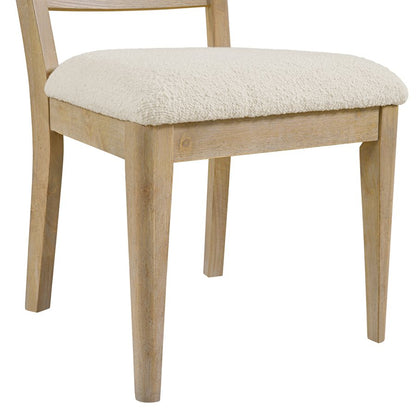 Simpsonville 20" Dining Chair - Amber Oak + Textured Cream Boucle