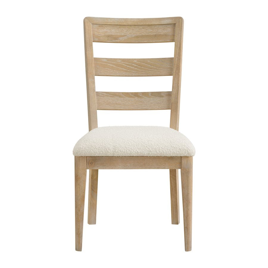 Simpsonville 20" Dining Chair - Amber Oak + Textured Cream Boucle
