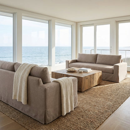 Edisto Express Ship 114" Bench Cushion Slip Cover Sofa