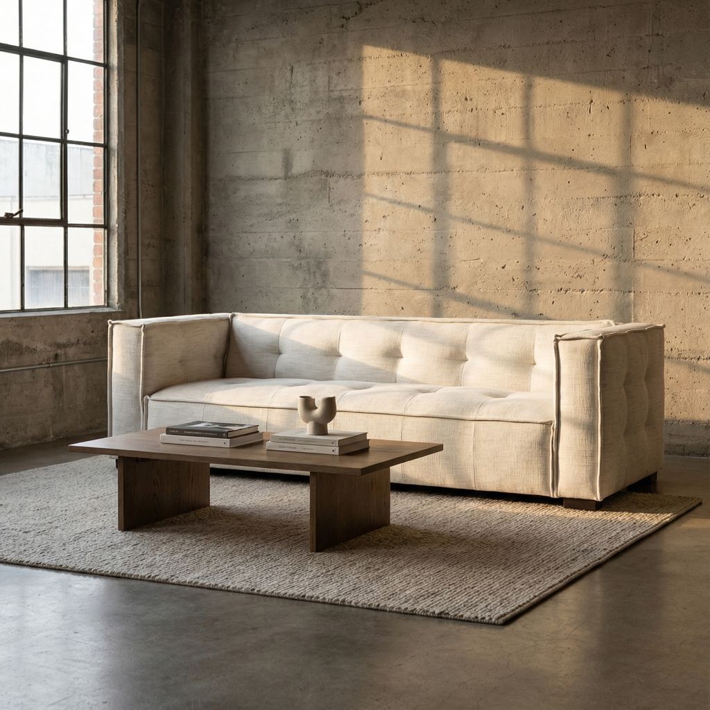 Ellie 98" Tufted Sofa  - Beige