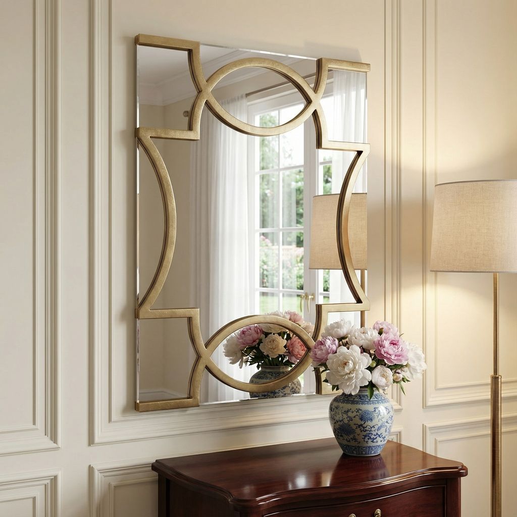 Erika 30" Champagne Finished Metal Mirror