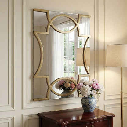 Erika 30" Champagne Finished Metal Mirror