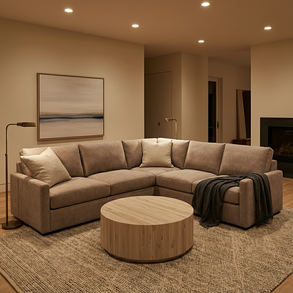 Ethan Quick Ship 117" x 117" 5 Trillium Cushion Sectional