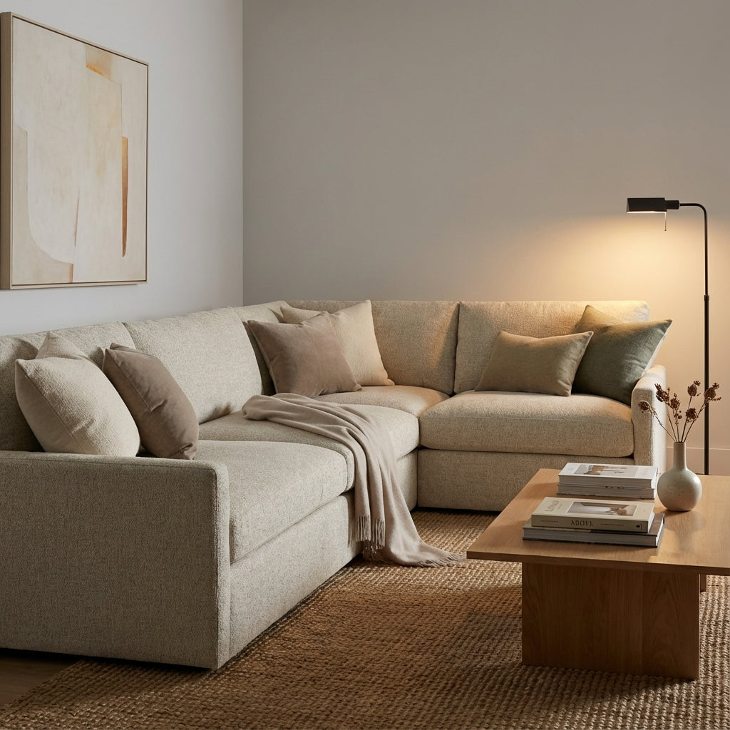 Ethan Quick Ship 117" x 89" 5 Trillium Cushion Sectional