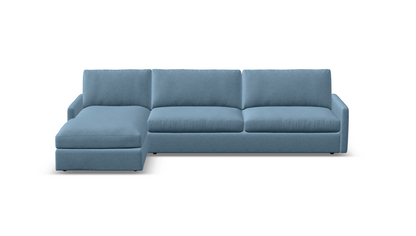 Ethan Quick Ship 128" 2 Trillium Cushion Sofa + Chaise