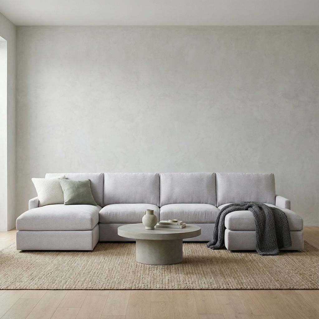 Ethan Express Ship 137" Trillium Cushion Dual Chaise Sectional