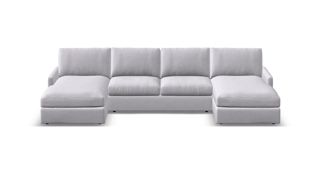 Ethan Express Ship 137" Trillium Cushion Dual Chaise Sectional