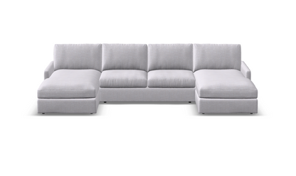 Ethan Express Ship 137" Trillium Cushion Dual Chaise Sectional