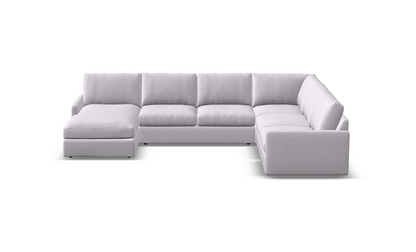 Ethan Express Ship 140" x 107" 5 Trillium Cushion Sectional + Chaise