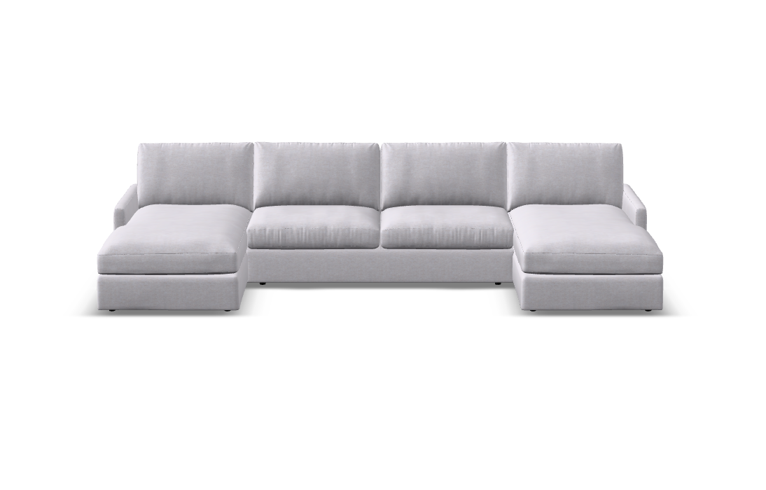 Ethan Express Ship 147" Trillium Cushion Dual Chaise Sectional