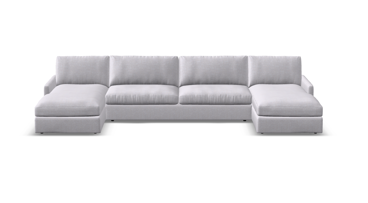 Ethan Express Ship 161" Trillium Cushion Dual Chaise Sectional