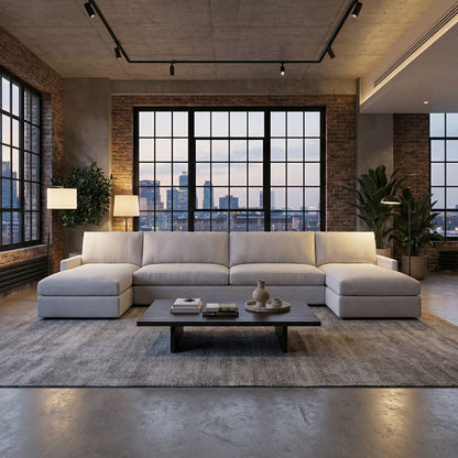 Ethan Express Ship 172" Trillium Cushion Dual Chaise Sectional