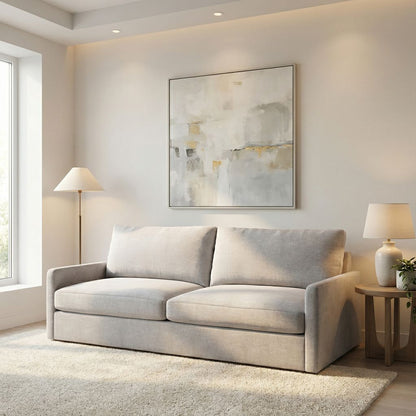 Ethan Express Ship 95" 2 Trillium Cushion Sofa - Performance Natural Cream