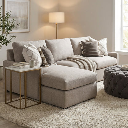 Ethan Luxe Express Ship 104" 2 Cushion Sofa + LAF Chaise - Performance Oatmeal