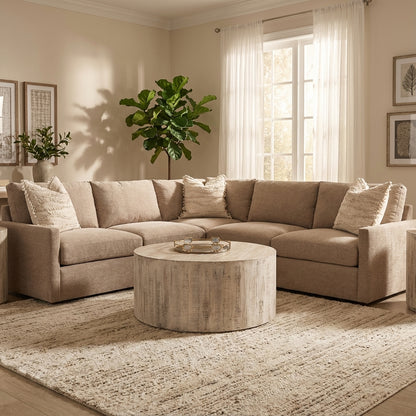 Ethan Quick Ship 107" x 107" 5 Trillium Cushion Sectional - Performance Oatmeal