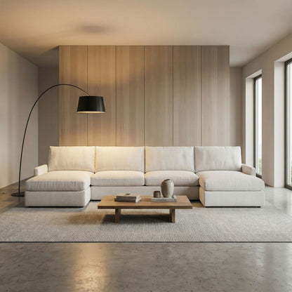 Ethan Luxe Express Ship 147" Trillium Cushion Dual Chaise Sectional