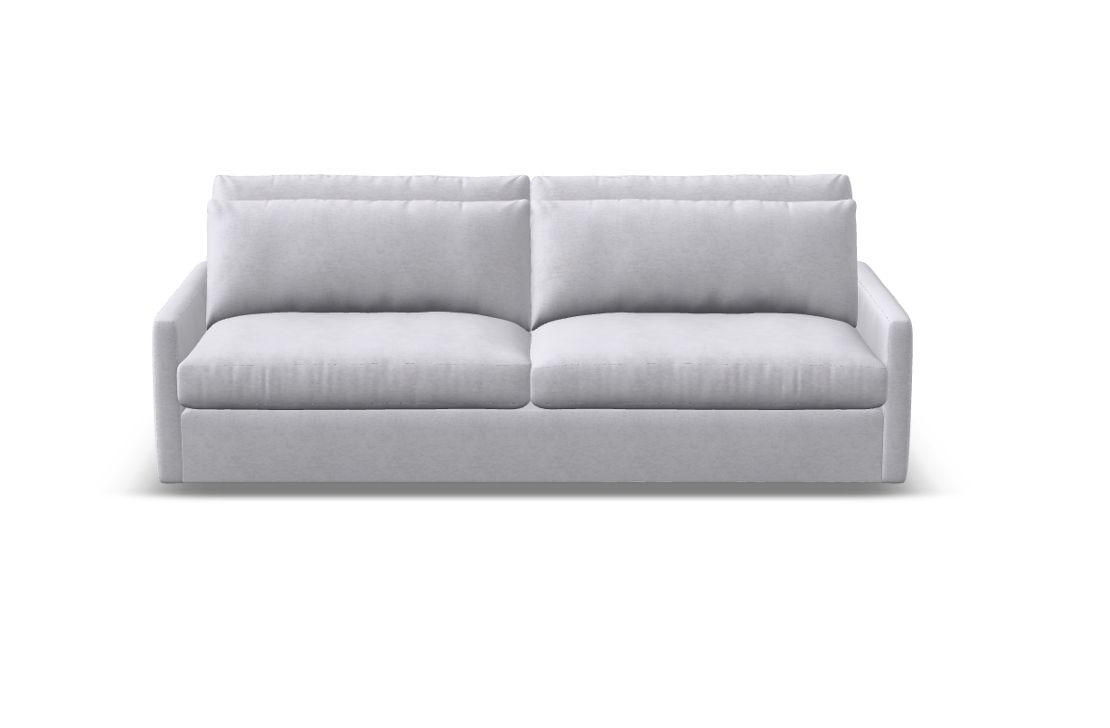 Ethan Luxe Express Ship 95" 2 Trillium Cushion Sofa + Kidney Pillow - Crypton Natural Linen