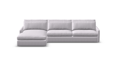 Ethan Luxe Express Ship 139" 2 Trillium Cushion Sofa + Chaise + Kidney Pillow - Crypton Quicksilver