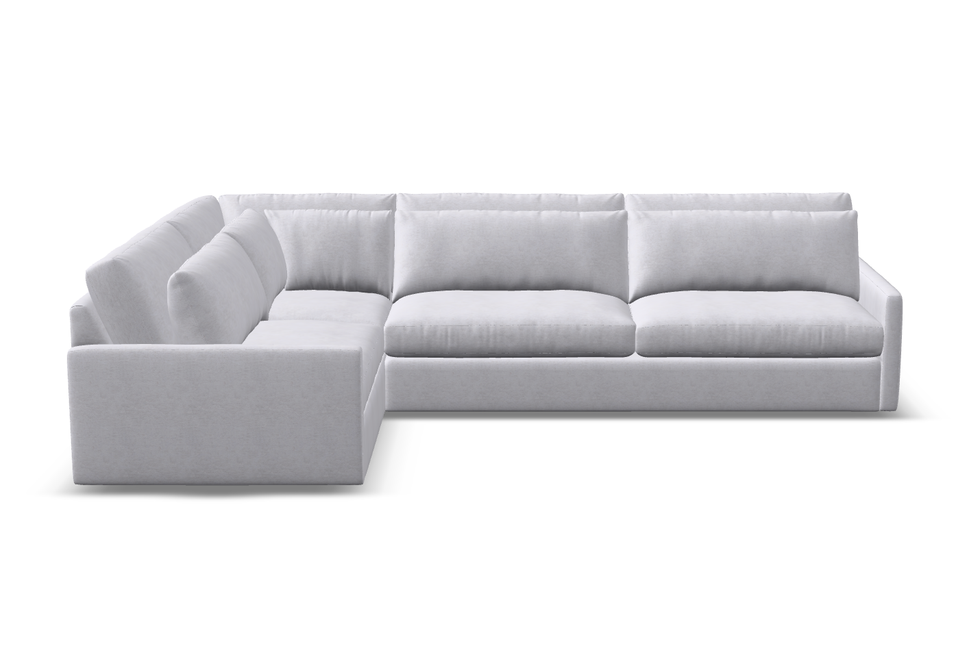 Ethan Luxe Express Ship 117" x 103" 5 Trillium Cushion Sectional + Kidney Pillow - Crypton Natural Linen