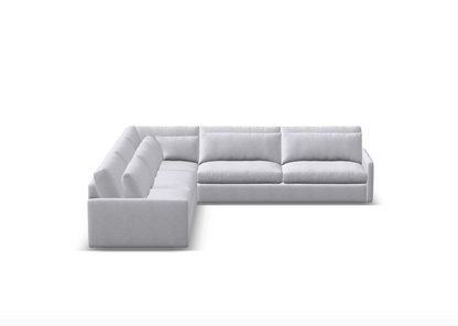 Ethan Luxe Express Ship 135" x 135" 5 Trillium Cushion Sectional + Kidney Pillow