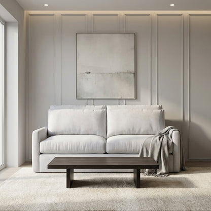 Ethan Luxe Express Ship 71" 2 Trillium Cushion Loveseat + Kidney Pillow - Crypton Natural Linen