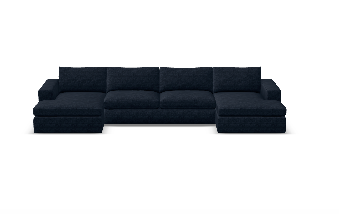 Everette Luxe Express Ship 159" Trillium Cushion Dual Chaise Sectional
