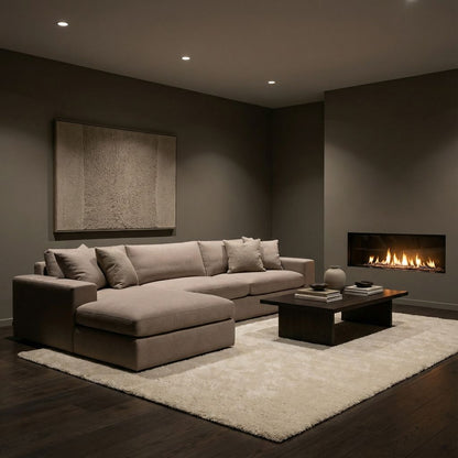 Everette Quick Ship Trillium Cushion 140" Sofa + Chaise