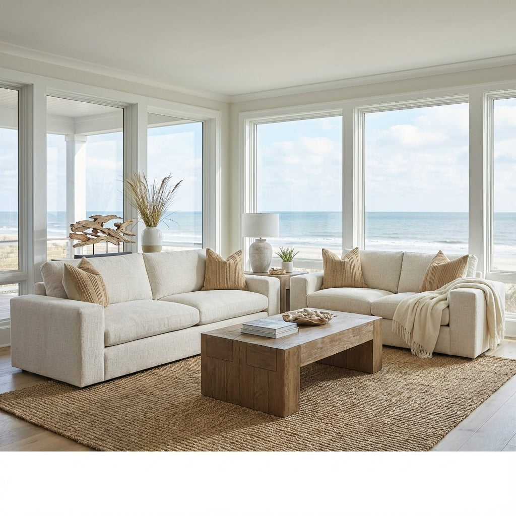 Everette Quick Ship 107" 2 Trillium Cushion Sofa - Cloud