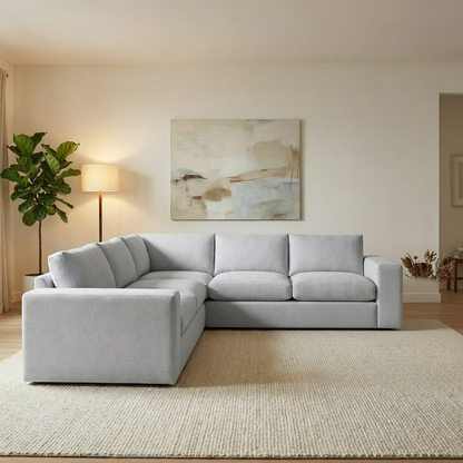 Everette Express Ship 123" x 109" 5 Trillium Cushion Sectional