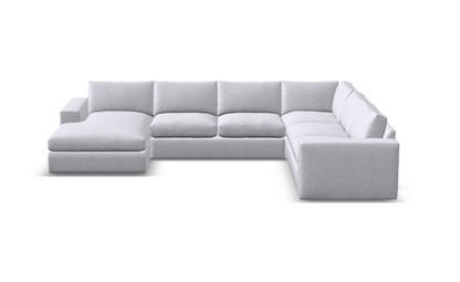 Everette Express Ship 146" x 113" 5 Trillium Cushion Sectional + Chaise