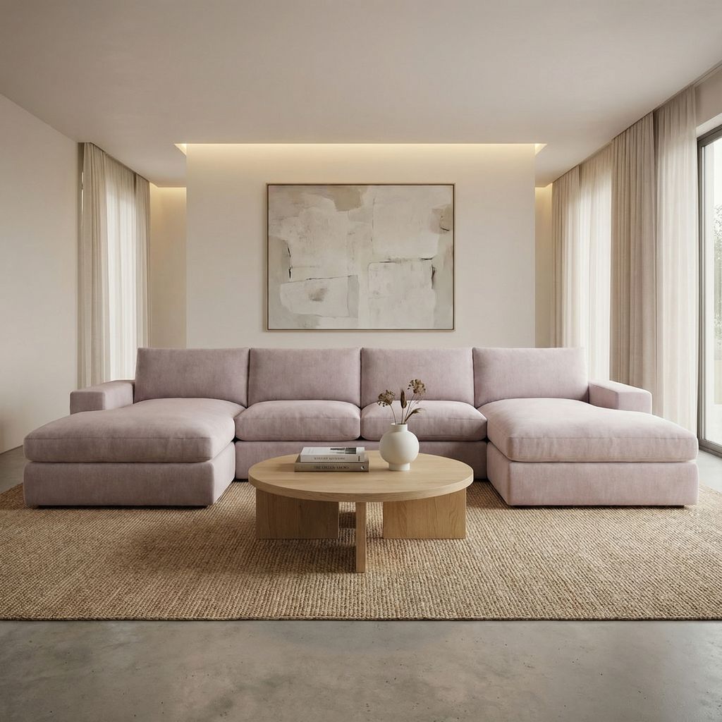 Everette Express Ship 149" Trillium Cushion Dual Chaise Sectional