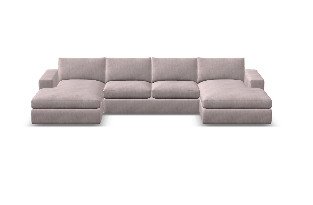 Everette Express Ship 149" Trillium Cushion Dual Chaise Sectional