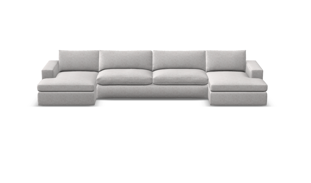 Everette Luxe Express Ship 173" Trillium Cushion Dual Chaise Sectional