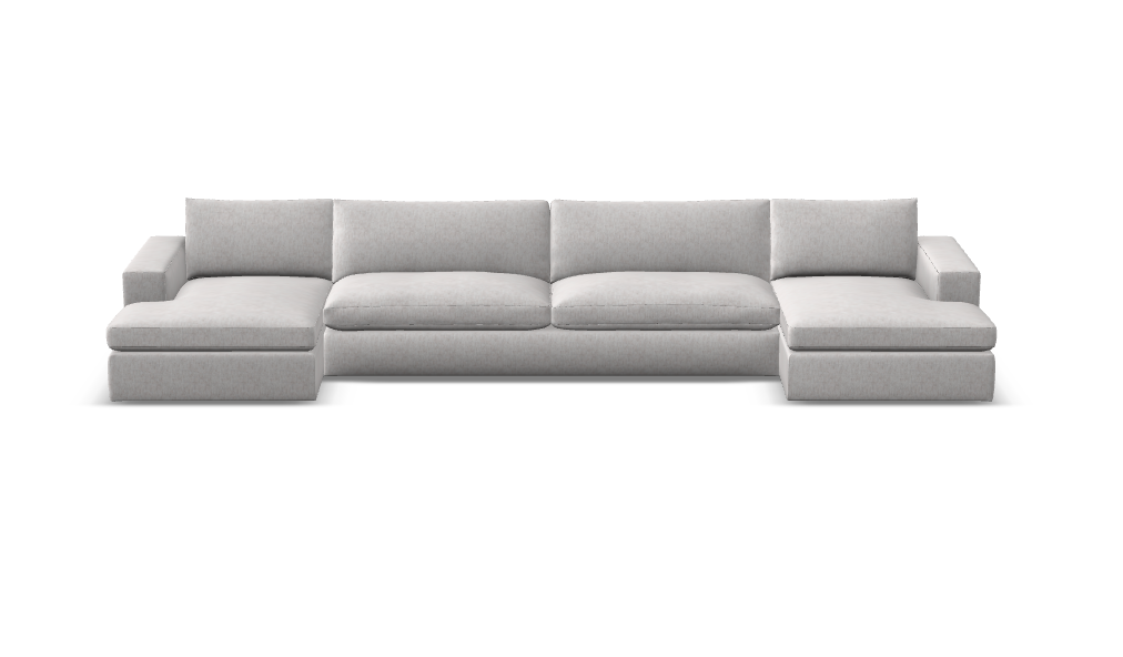 Everette Luxe Express Ship 184" Trillium Cushion Dual Chaise Sectional